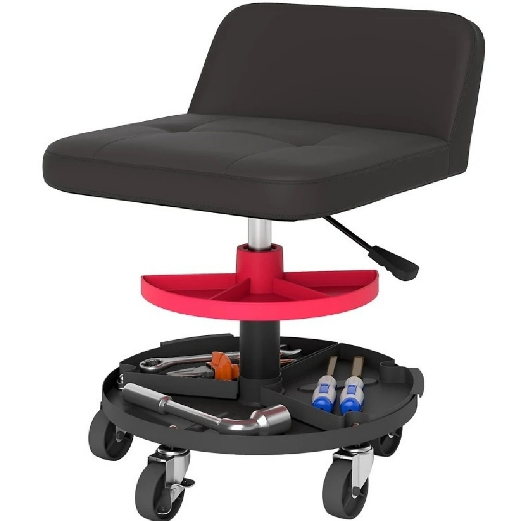 BlackTeck 300-Lb. Capacity Tool Chair — Adjustable Height, Durable, Comfortable, Model# N2-412566